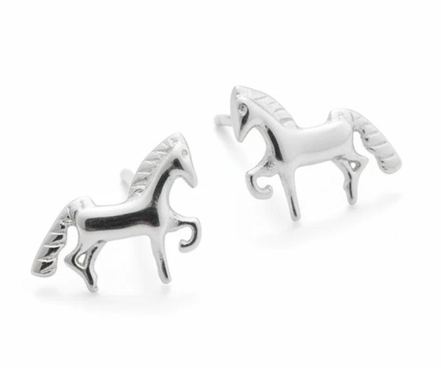 Sterling Silver Pony Stud Earrings image 1